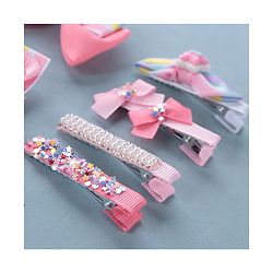 Babyhug Free Size Hair Clips Bow Design Pack of 6- Multicolor