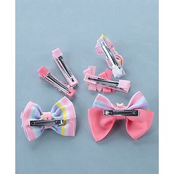 Babyhug Free Size Hair Clips Bow Design Pack of 6- Multicolor