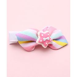 Babyhug Free Size Hair Clips Bow Design Pack of 6- Multicolor