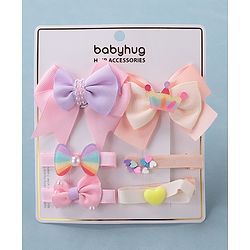 Babyhug Bow & Butterfly Clips Pack of 6 - Multicolor