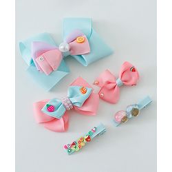 Babyhug Free Size Hair Clips Bow Design Pack of 5 - Multicolor