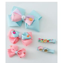 Babyhug Free Size Hair Clips Bow Design Pack of 5 - Multicolor