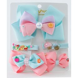 Babyhug Free Size Hair Clips Bow Design Pack of 5 - Multicolor
