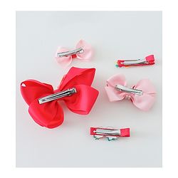 Babyhug Free Size Hair Clips Bow Design Pack of 5 - Multicolor