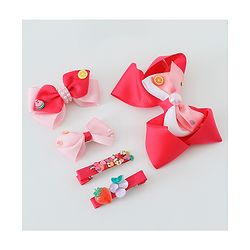 Babyhug Free Size Bow & Butterfly Clips Set of 5 - Multicolor