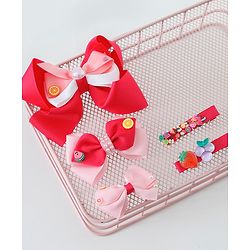 Babyhug Free Size Bow & Butterfly Clips Set of 5 - Multicolor