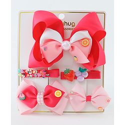 Babyhug Free Size Bow & Butterfly Clips Set of 5 - Multicolor