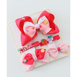 Babyhug Free Size Bow & Butterfly Clips Set of 5 - Multicolor