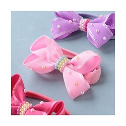 Babyhug Free Size Headbands with Bow Applique Pack of 3 - Pink & Purple
