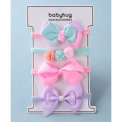 Babyhug Headbands Free Size Pack of 4 - Multicolor