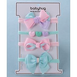 Babyhug Free Size Headbands Pack of 4 - Blue & Multicolor