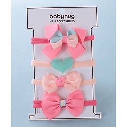 Babyhug Free Size Headbands With Bow Detailing Pack of 4- Multicolor