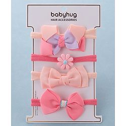 Babyhug Free Size Headbands with Bow Pack of 4 - Multicolor
