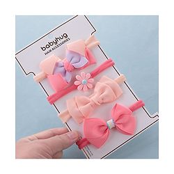 Babyhug Free Size Headbands with Bow Pack of 4 - Multicolor