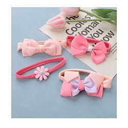 Babyhug Free Size Headbands with Bow Pack of 4 - Multicolor