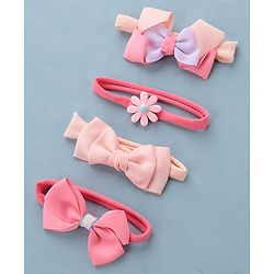 Babyhug Free Size Headbands with Bow Pack of 4 - Multicolor