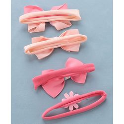 Babyhug Free Size Headbands with Bow Pack of 4 - Multicolor