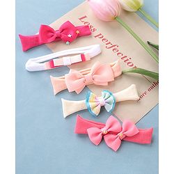Babyhug Free Size Headbands With Attached Bow Pack of 5 - Multicolor