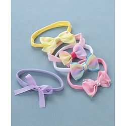 Babyhug Free Size Headbands with Bow Pack of 5 - Multicolor
