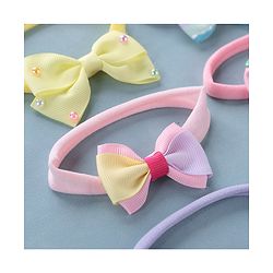 Babyhug Free Size Headbands with Bow Pack of 5 - Multicolor