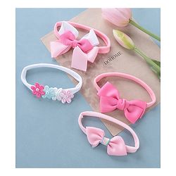 Babyhug Free Size Headbands With Bow Detailing Pack of 4- Multicolor