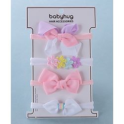 Babyhug Free Size Headbands With Bow Detailing Pack of 4- Multicolor