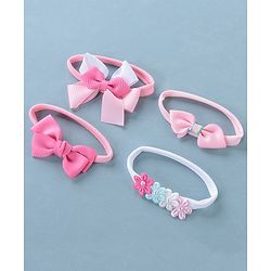 Babyhug Free Size Headbands With Bow Detailing Pack of 4- Multicolor