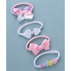 Babyhug Free Size Headbands With Bow Detailing Pack of 4- Multicolor