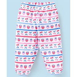 Babyhug Cotton Full Length Bootie Pants Floral Print Pack Of 3- Blue & Pink