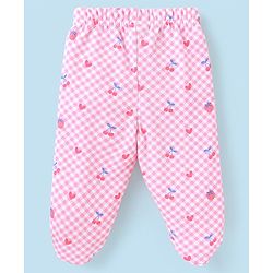 Babyhug Cotton Full Length Bootie Pants Floral Print Pack Of 3- Blue & Pink