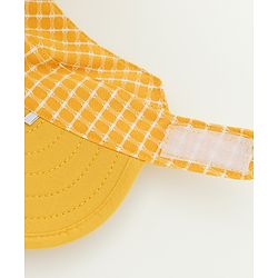 Babyhug Free Size Bucket Hat Text Embroidered & Ear Applique - Yellow
