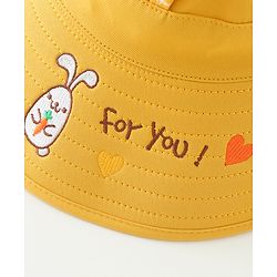 Babyhug Free Size Bucket Hat Text Embroidered & Ear Applique - Pink