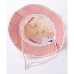 Babyhug Free Size Bucket Hat Bunny Print & Ear Applique - Pink