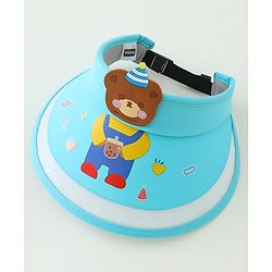 Babyhug Free Size Bucket Hat Teddy Applique - Light Blue