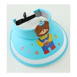 Babyhug Free Size Bucket Hat Teddy Applique - Light Blue