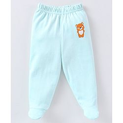Babyhug Cotton Knit Footed Length Bootie Leggings Striped & Teddy Print Pack of 3 - Multicolour