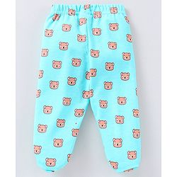 Babyhug Cotton Knit Footed Length Bootie Leggings Striped & Teddy Print Pack of 3 - Multicolour
