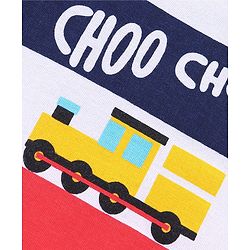 Babyhug Cotton Knit Half Sleeves T-Shirt Truck Print - Blue