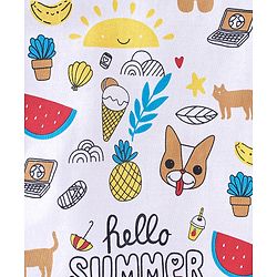 Babyhug Half Sleeves T-Shirt Summer Theme Print - White