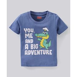 Babyhug Cotton Half Sleeves T-Shirt Stripes & Shark Print Pack of 3 - Blue Green