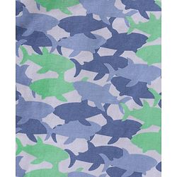 Babyhug Cotton Half Sleeves T-Shirt Stripes & Shark Print Pack of 3 - Blue Green