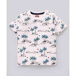 Babyhug Cotton Half Sleeves T-Shirt Stripes & Pine Tree Print Pack of 3 - Yellow & White