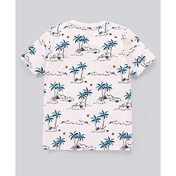 Babyhug Cotton Half Sleeves T-Shirt Stripes & Pine Tree Print Pack of 3 - Yellow & White
