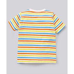 Babyhug Cotton Half Sleeves T-Shirt Stripes & Pine Tree Print Pack of 3 - Yellow & White