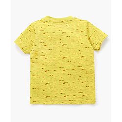 Babyhug Cotton Half Sleeves T-Shirt Stripes & Pine Tree Print Pack of 3 - Yellow & White