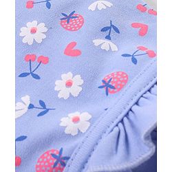 Babyhug Cotton Caps Floral Print Pack of 2 - Blue & Pink