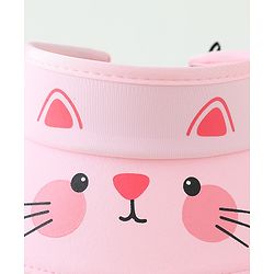 Babyhug Free Size Baseball Cap Kitty Print - Pink