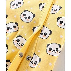 Babyhug Cotton Full Sleeves Sleep Suit Panda Print - Yellow