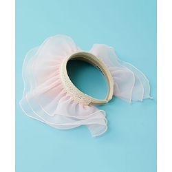Babyhug Straw Hats With Net Frill & Lacework Applique  Pink - Diameter 37 cm