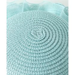 Babyhug Pearl Applique Straw Hat With Purse Blue - Diameter 17.5 cm